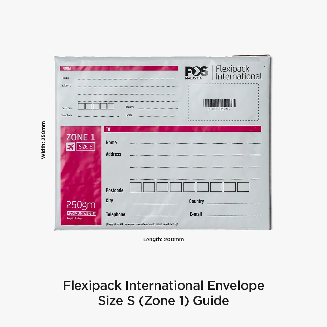Flexipack international envelop size S (Zone 1) front guide